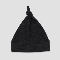 Wholesale Blank Knotted Baby Beanie Hats - LG3021 - Black Heather