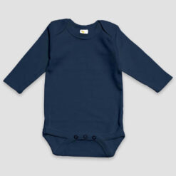 Baby One Piece Long Sleeve Bodysuits – 100% Cotton Navy - LG2100D - The Laughing Giraffe®