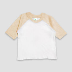 Baby Raglan T-Shirt White/Oatmeal - Polyester Cotton - LG3445WO - The Laughing Giraffe®
