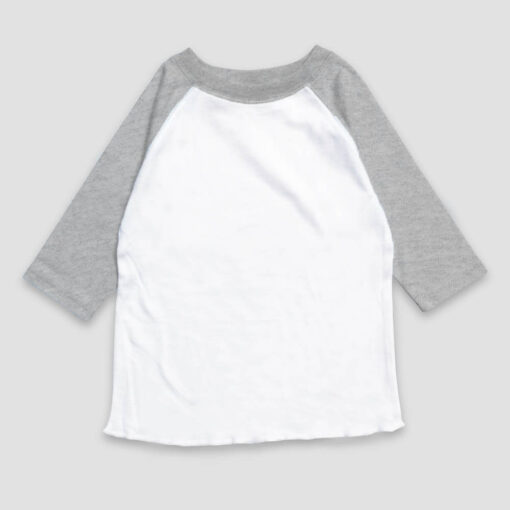 Toddler & Kids Raglan T-Shirts – Polyester Cotton Blend White/Heather Gray - LG3554WH - The Laughing Giraffe®