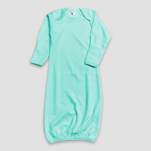 Baby Sleep Gowns With Mittens – Polyester Cotton Blend Mint - LG3850P - The Laughing Giraffe®