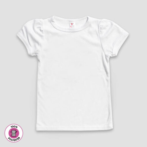 Toddler & Kids Puff Sleeve T-shirt – White – 100% Polyester - LG4557W - The Laughing Giraffe®