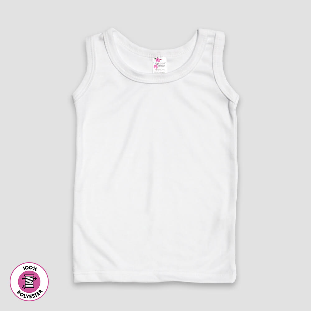 Wholesale Blank Baby Tank Tops - White - 100% Polyester