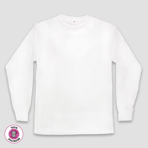 Men’s Long Sleeve T-Shirts – White – 100% Polyester - ND4586WI - Neil & David ®