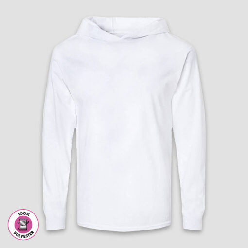 Men’s Long Sleeve Hooded T-Shirts – White – 100% Polyester - ND4589WI - Neil & David ®