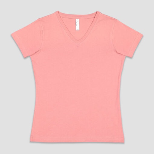 Ladies V-Neck Fine Jersey Tee - LAT Apparel